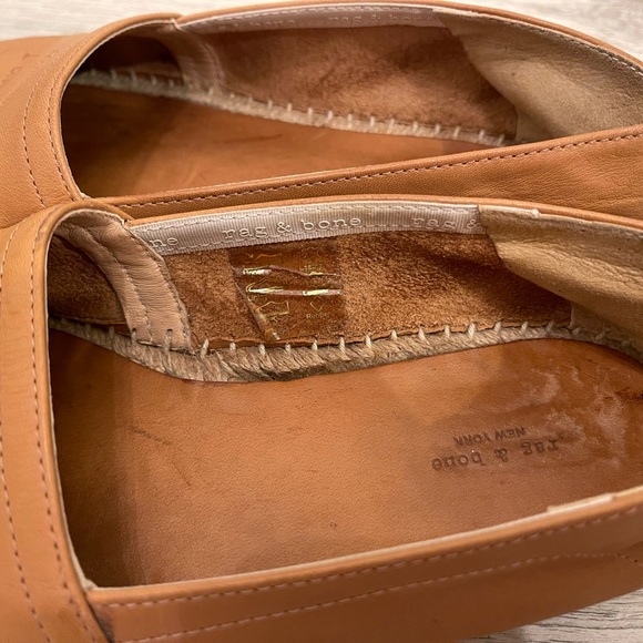 Rag & Bone Espadrille Loafers Flats in Cognac Tan Leather Size 9.5 Retails $375 - Picture 10 of 12